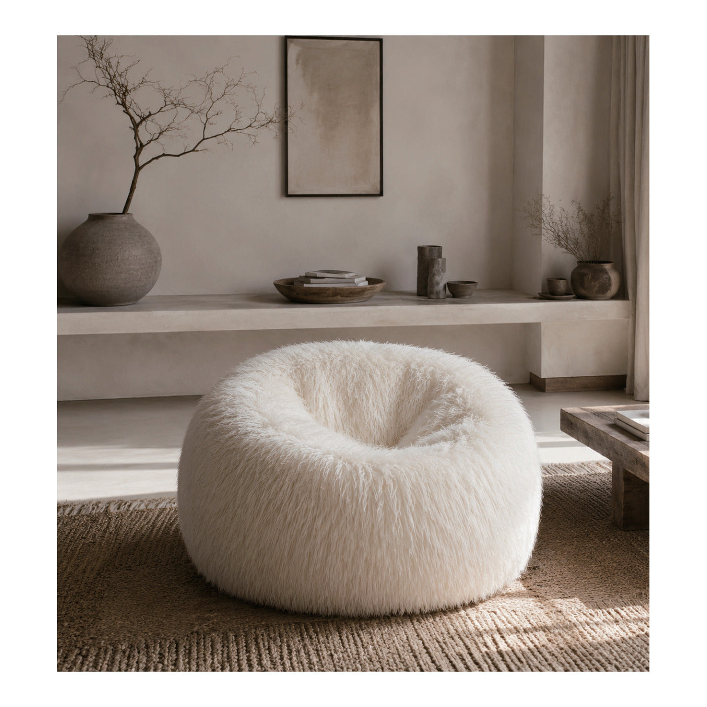 Longhair Hide Bean Bag Chair, second view
