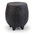 Charred Pine Log Stool, 18 x 19 in, shown on white