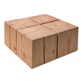 Pine Block Coffee Table, 32 x 32 x 16 in, shown on white