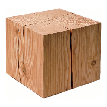 Pine Cube Side Table, 16 x 16 x 16 in, shown on white