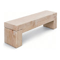 Bleached Elm Bench, 12 x 18 x 60 in, shown on white