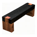 Charred Beam Bench, 12 x 18 x 60 in, shown on white