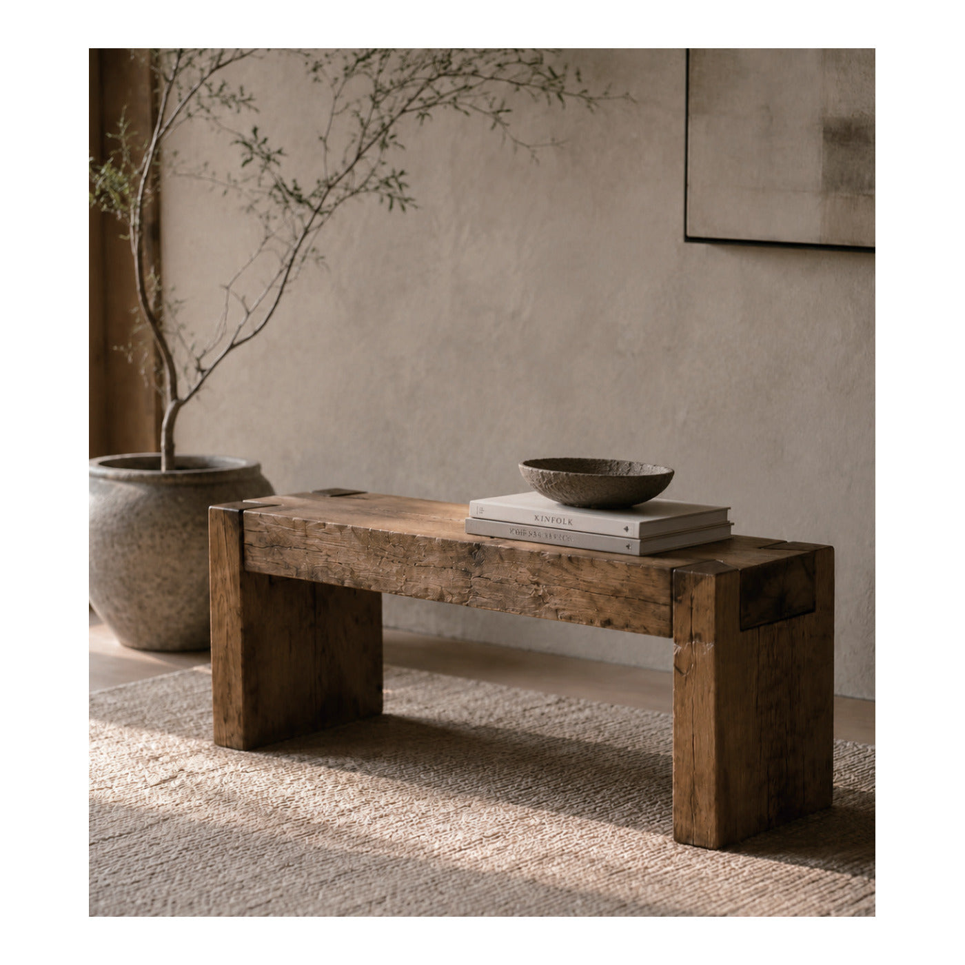 Elm Notched Bench, second view
