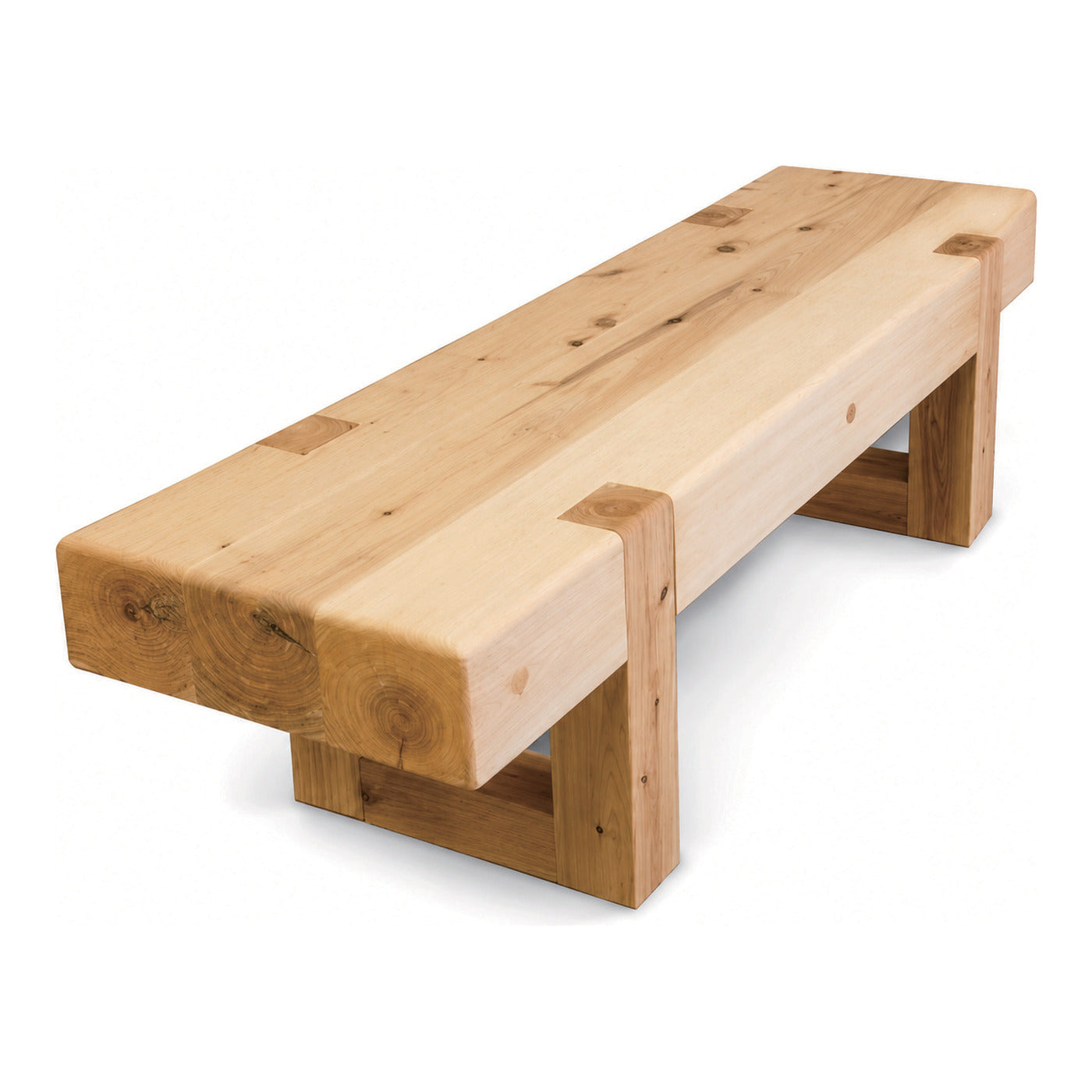 Pine Beam Bench, 12 x 18 x 60 in, shown on white