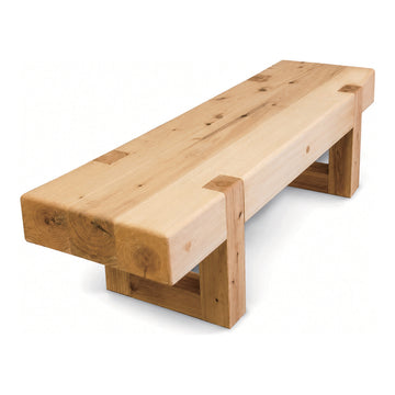 Pine Beam Bench, 12 x 18 x 60 in, shown on white