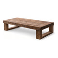 Elm Plank Coffee Table, 20 x 12 x 48 in, shown on white