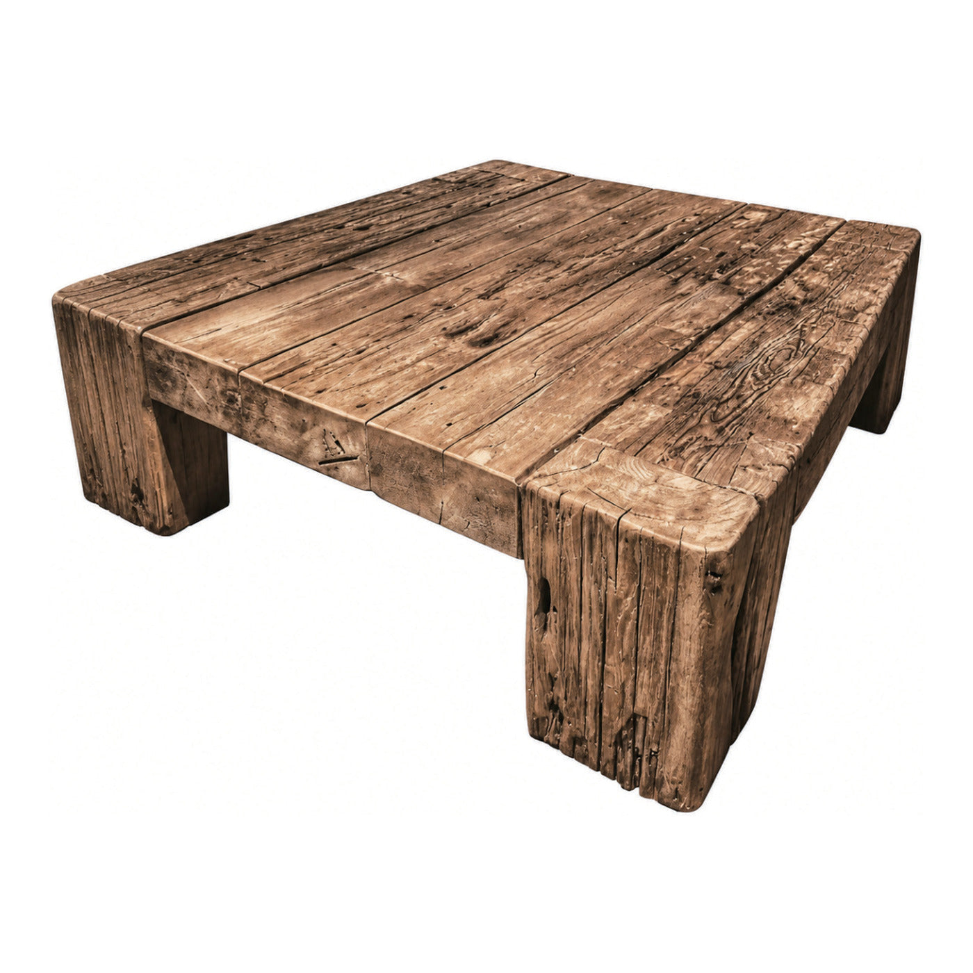 Elm Square Coffee Table, 40 x 12 x 40 in, shown on white