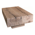 Elm Slab Coffee Table, 24 x 10 x 48 in, shown on white
