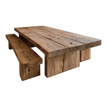 Elm Live-Edge Dining Table, 36 x 31 x 80 in, shown on white