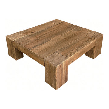 Elm Square Beam Table, 40 x 12 x 40 in, shown on white