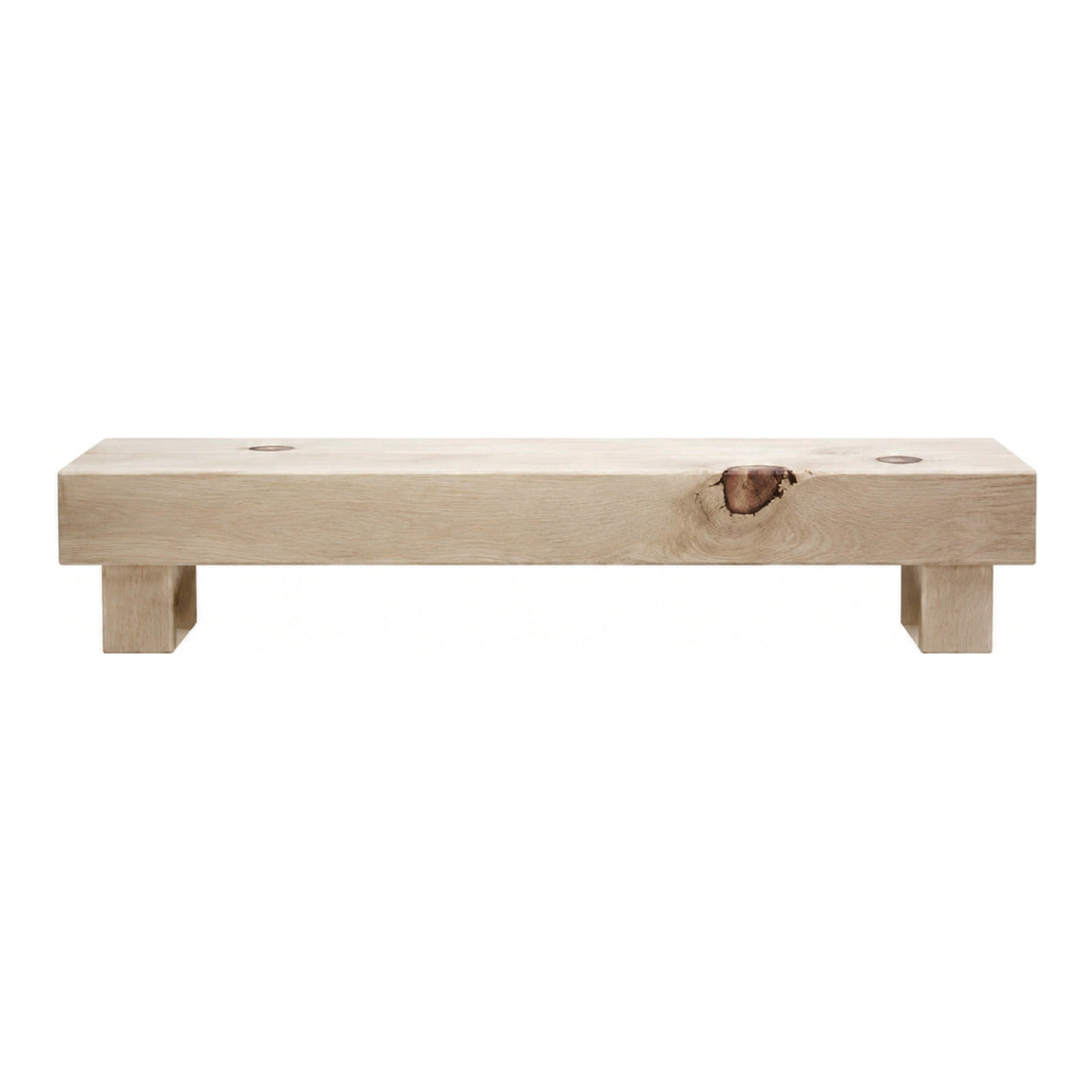 Pine Beam Bench, Bleached, 12 x 12 x 48 in, shown on white