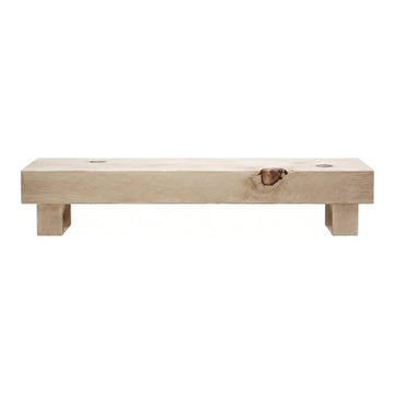 Pine Beam Bench, Bleached, 12 x 12 x 48 in, shown on white