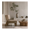 Pine Block Lounge Chair in a plaster living room