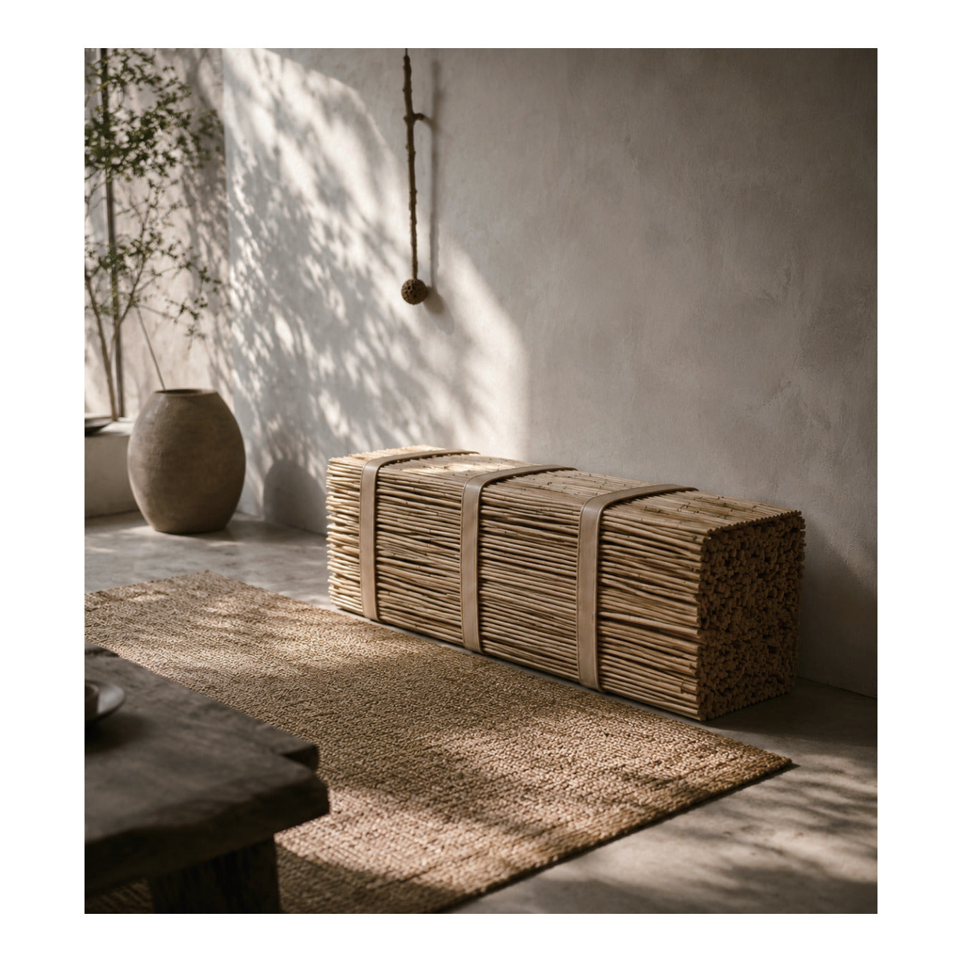 Bundled Reed Bench, second view