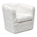 White Hide Tub Chair, 29.9