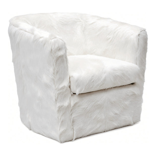 White Hide Tub Chair