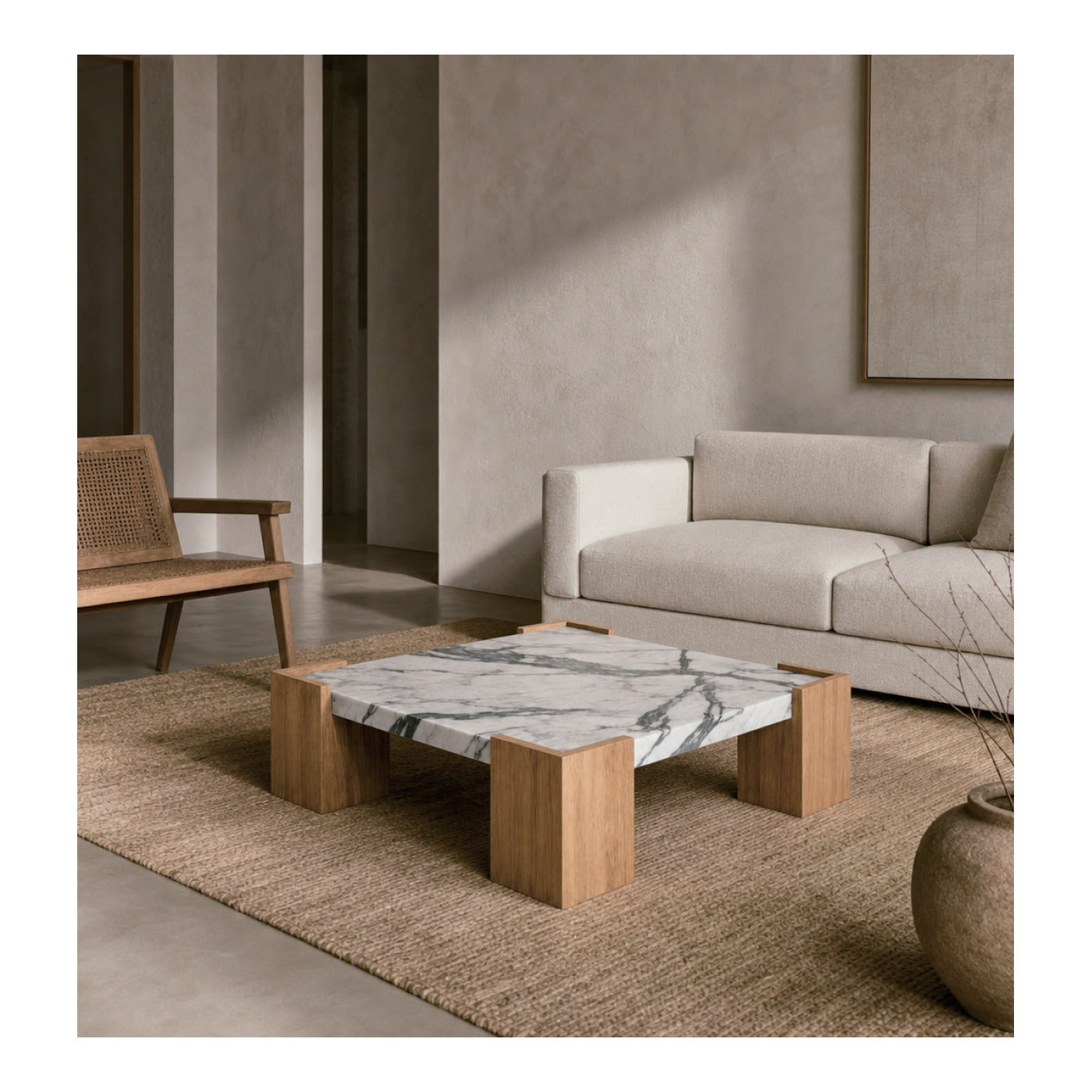Oak and Marble Coffee Table, second view