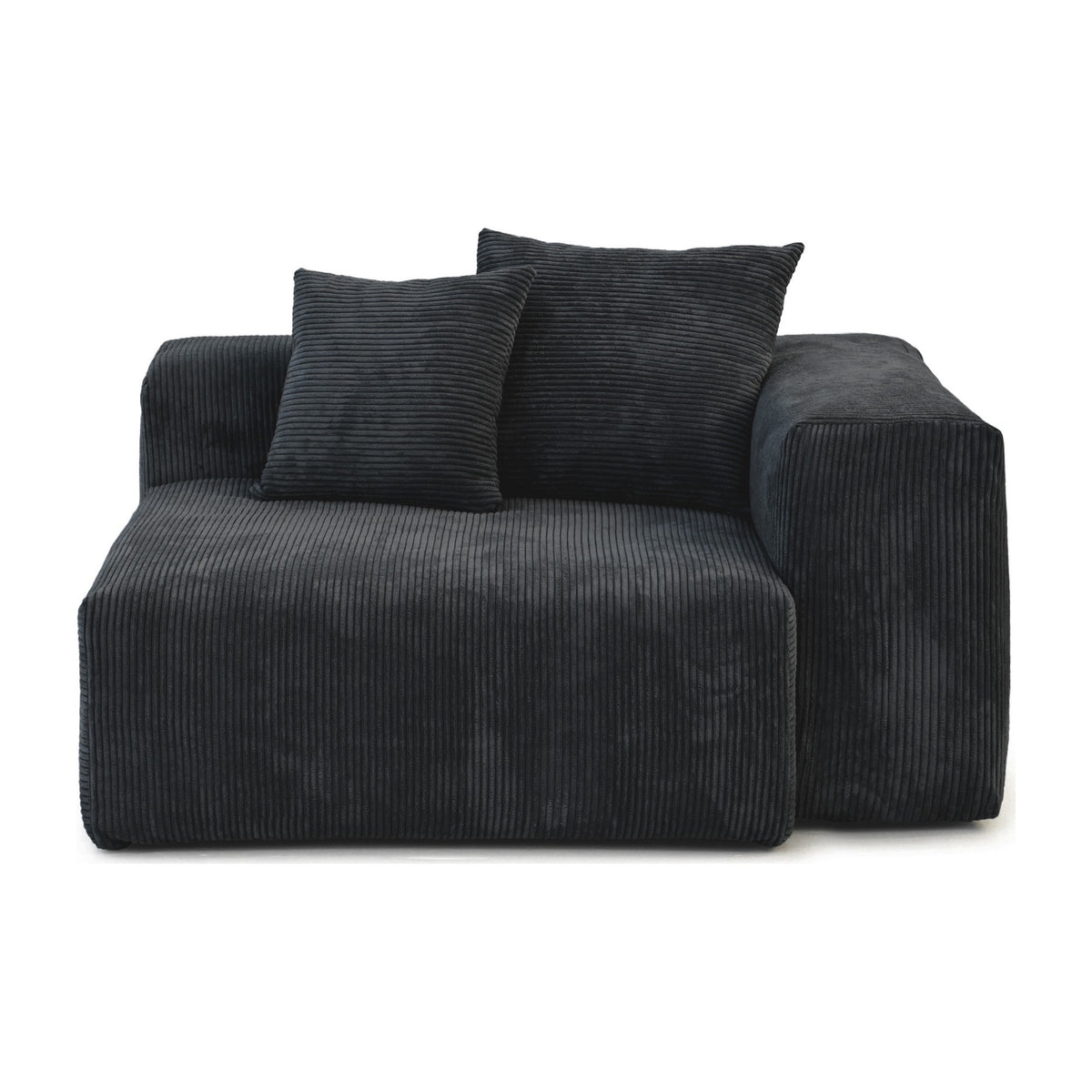 Pixel Modern Modular Sofa, Corduroy Slipcovers - Replacement Covers Only, Black