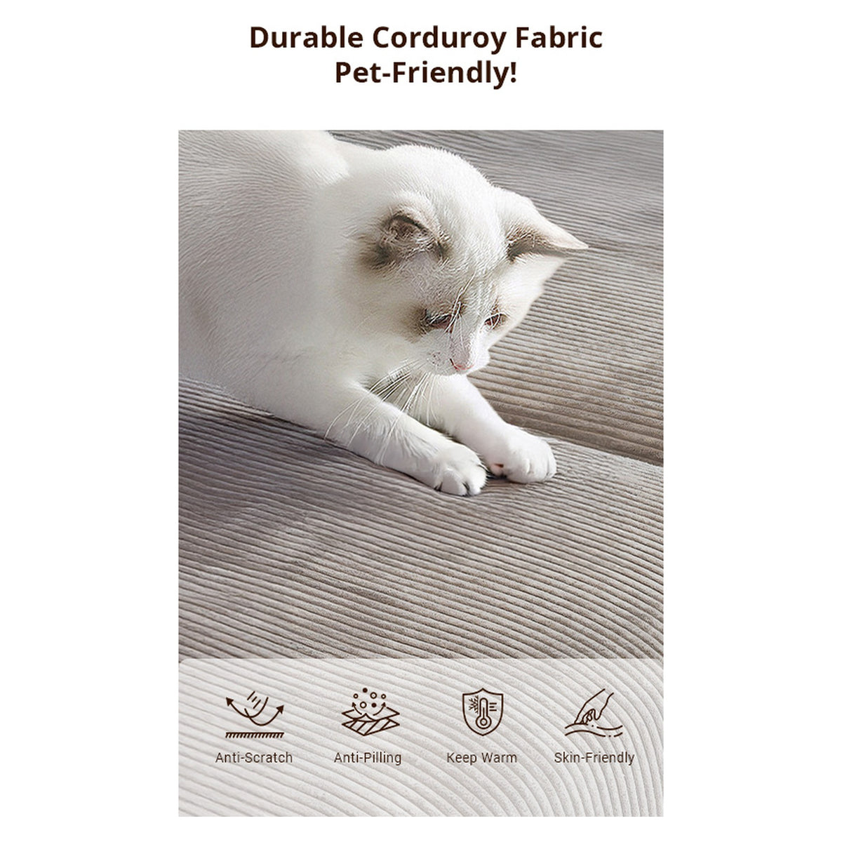Pixel Modern Modular Sofa, Corduroy Slipcovers - Replacement Covers Only