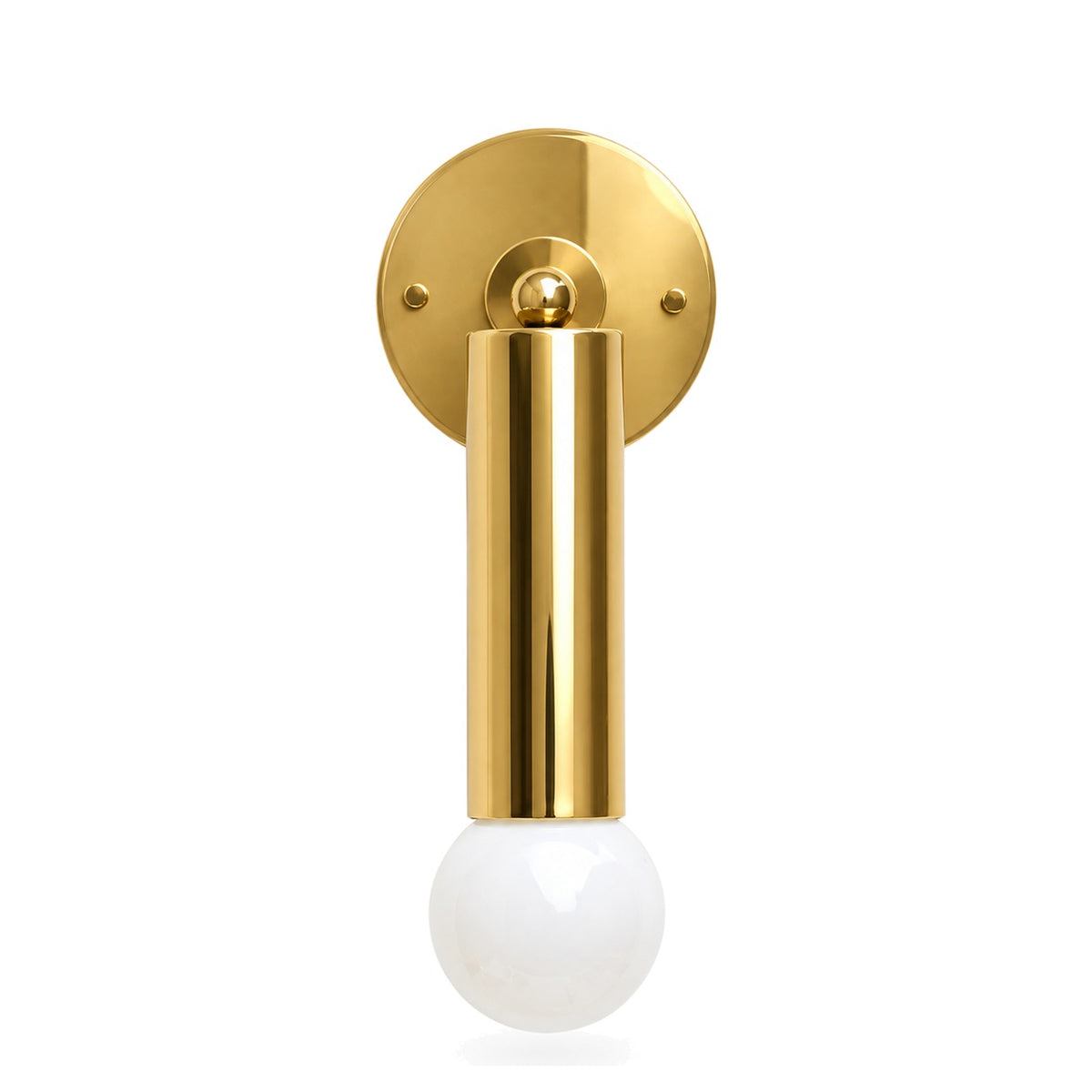 Pure Brass Cylinder Italian Mid-Century Wall Sconce - 1950s Style in polished brass