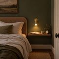 Pure Brass Cylinder Italian Mid-Century Wall Sconce - 1950s Style in a room