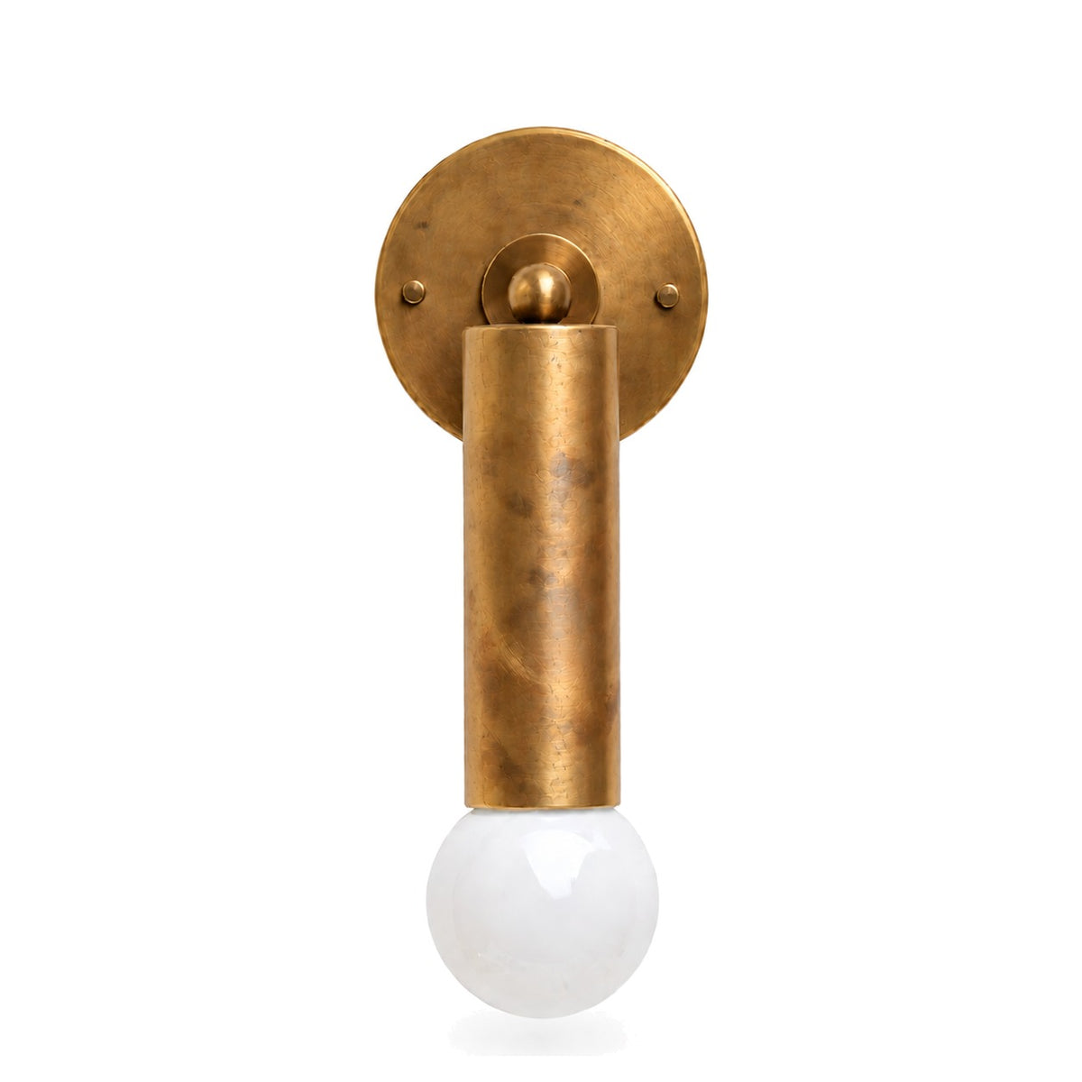 Pure Brass Cylinder Italian Mid-Century Wall Sconce - 1950s Style in raw brass