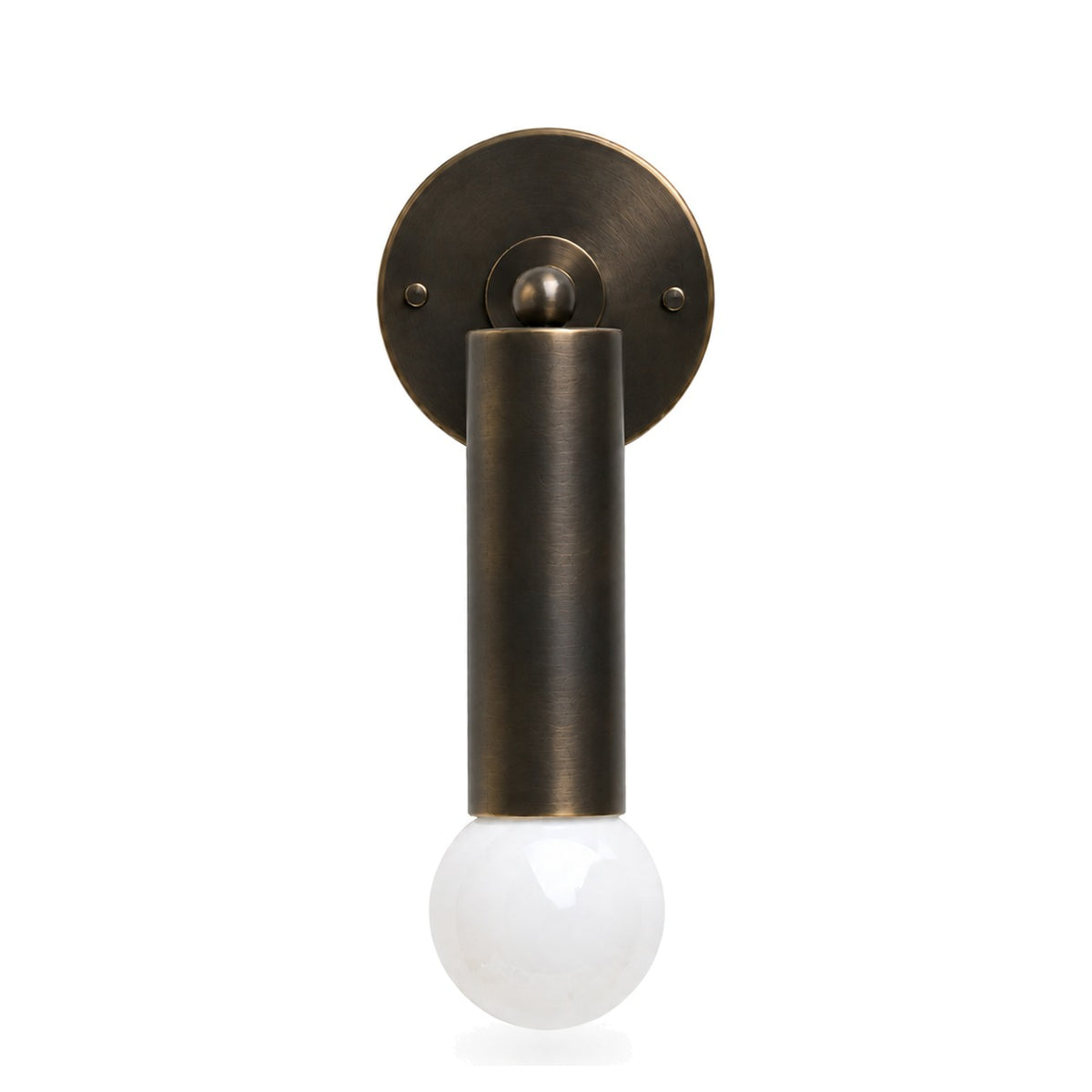Pure Brass Cylinder Italian Mid-Century Wall Sconce - 1950s Style in blackened brass
