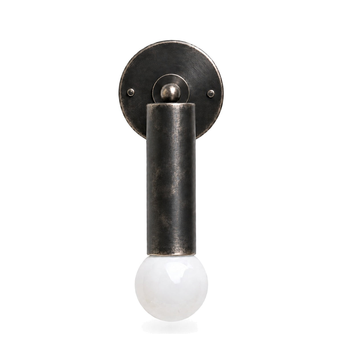 Pure Brass Cylinder Italian Mid-Century Wall Sconce - 1950s Style in antique black