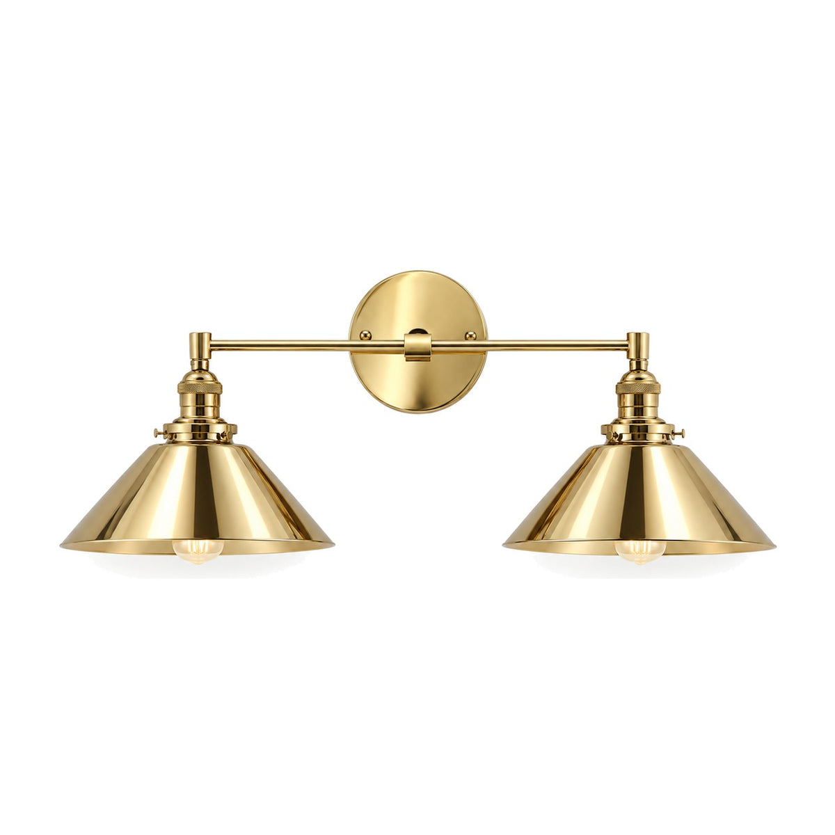 Mid-Century Wall Sconce - 1950s Italian Style Brass Light Fixture in polished brass