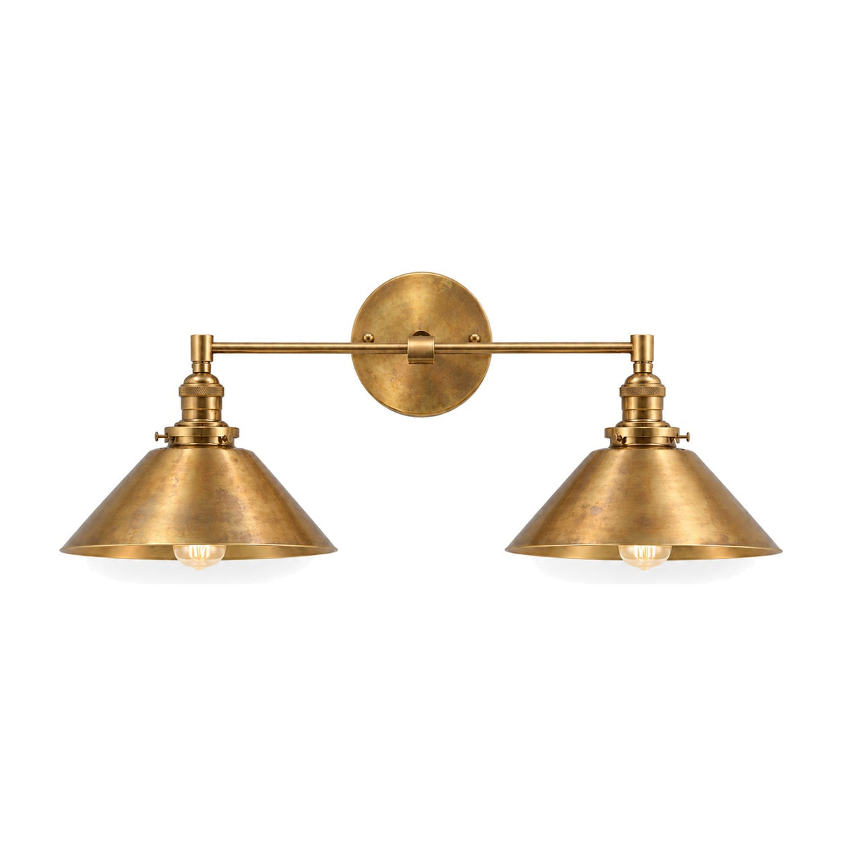 Mid-Century Wall Sconce - 1950s Italian Style Brass Light Fixture in raw brass