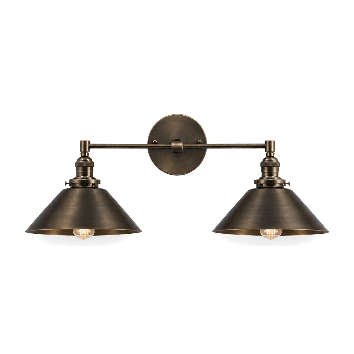 Mid-Century Wall Sconce - 1950s Italian Style Brass Light Fixture in blackened brass