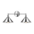 Mid-Century Wall Sconce - 1950s Italian Style Brass Light Fixture in polished chrome