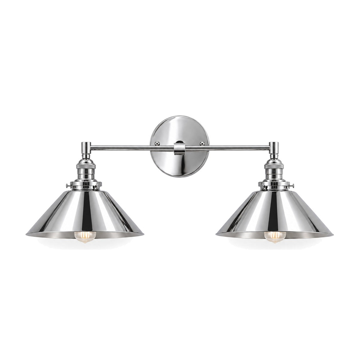 Mid-Century Wall Sconce - 1950s Italian Style Brass Light Fixture in polished chrome