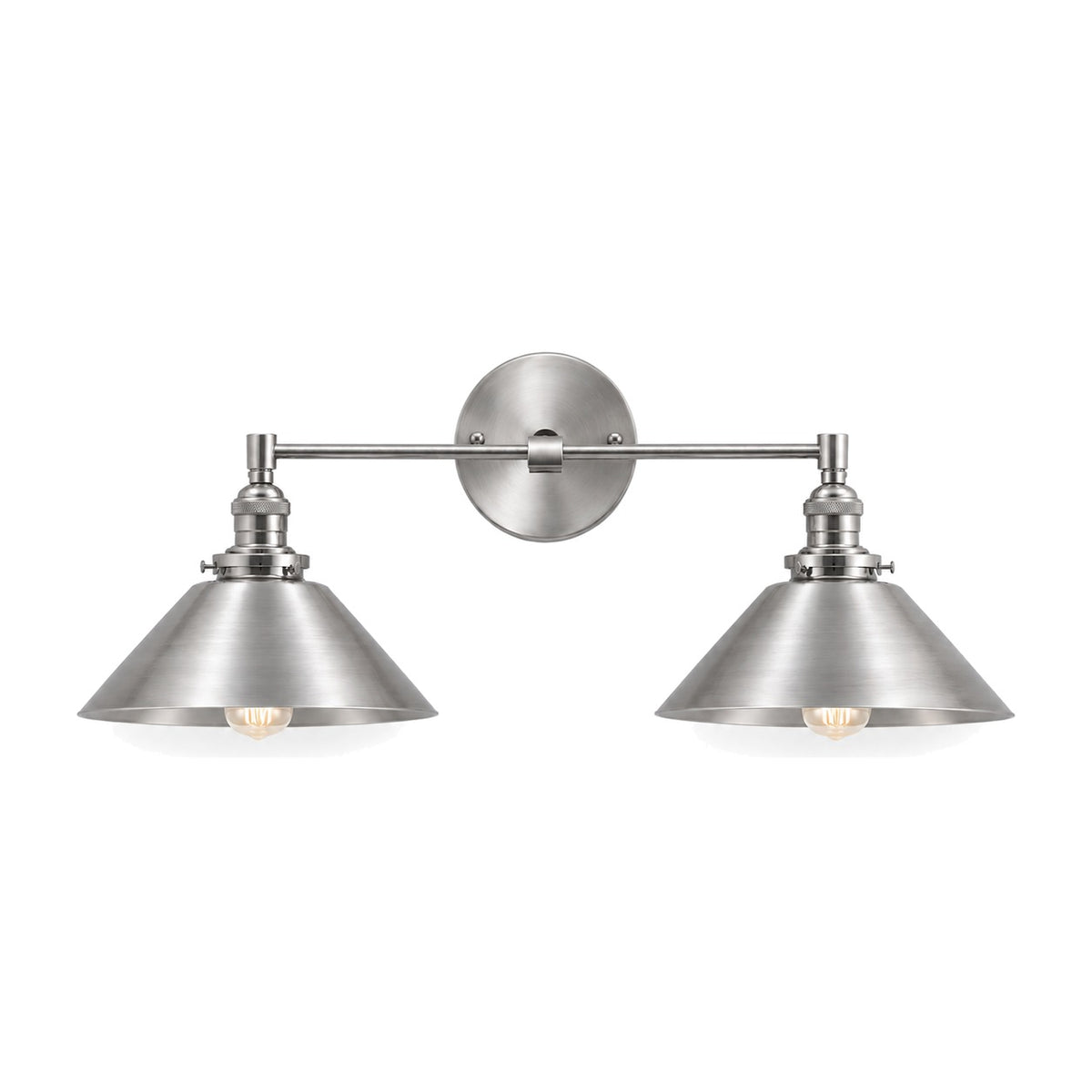 Mid-Century Wall Sconce - 1950s Italian Style Brass Light Fixture in brushed chrome