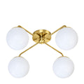Semi-Flush Mid-Century 4-Light Sputnik Starburst Chandelier – Modern Brass Design in polished brass