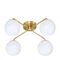 Semi-Flush Mid-Century 4-Light Sputnik Starburst Chandelier – Modern Brass Design in brushed brass