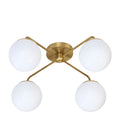 Semi-Flush Mid-Century 4-Light Sputnik Starburst Chandelier – Modern Brass Design in raw brass