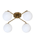 Semi-Flush Mid-Century 4-Light Sputnik Starburst Chandelier – Modern Brass Design in antique brass