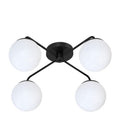 Semi-Flush Mid-Century 4-Light Sputnik Starburst Chandelier – Modern Brass Design in matt black