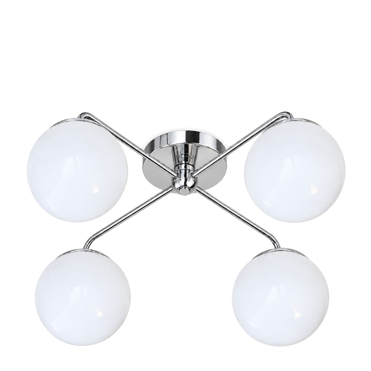 Semi-Flush Mid-Century 4-Light Sputnik Starburst Chandelier – Modern Brass Design in polished chrome