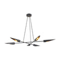 Six-Light Modern Brass Sputnik Disc Chandelier in antique black