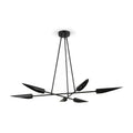 Six-Light Modern Brass Sputnik Disc Chandelier in matt black