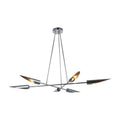 Six-Light Modern Brass Sputnik Disc Chandelier in polished chrome