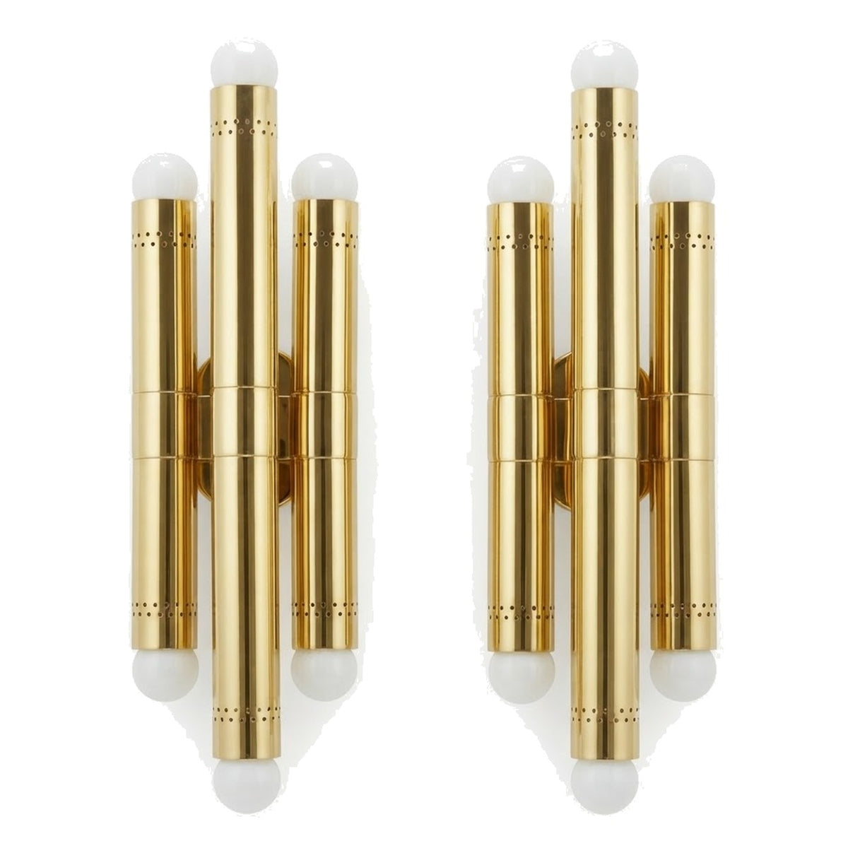 Six-Light Wall Fixture – Antique Brass in polished brass