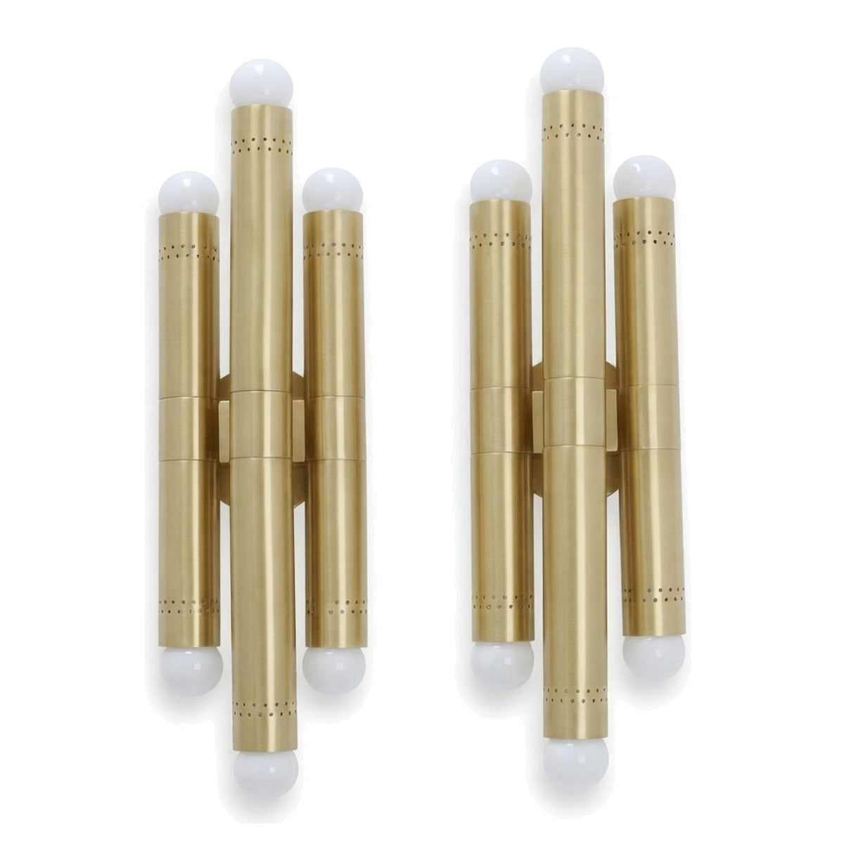 Six-Light Wall Fixture – Antique Brass in brushed brass