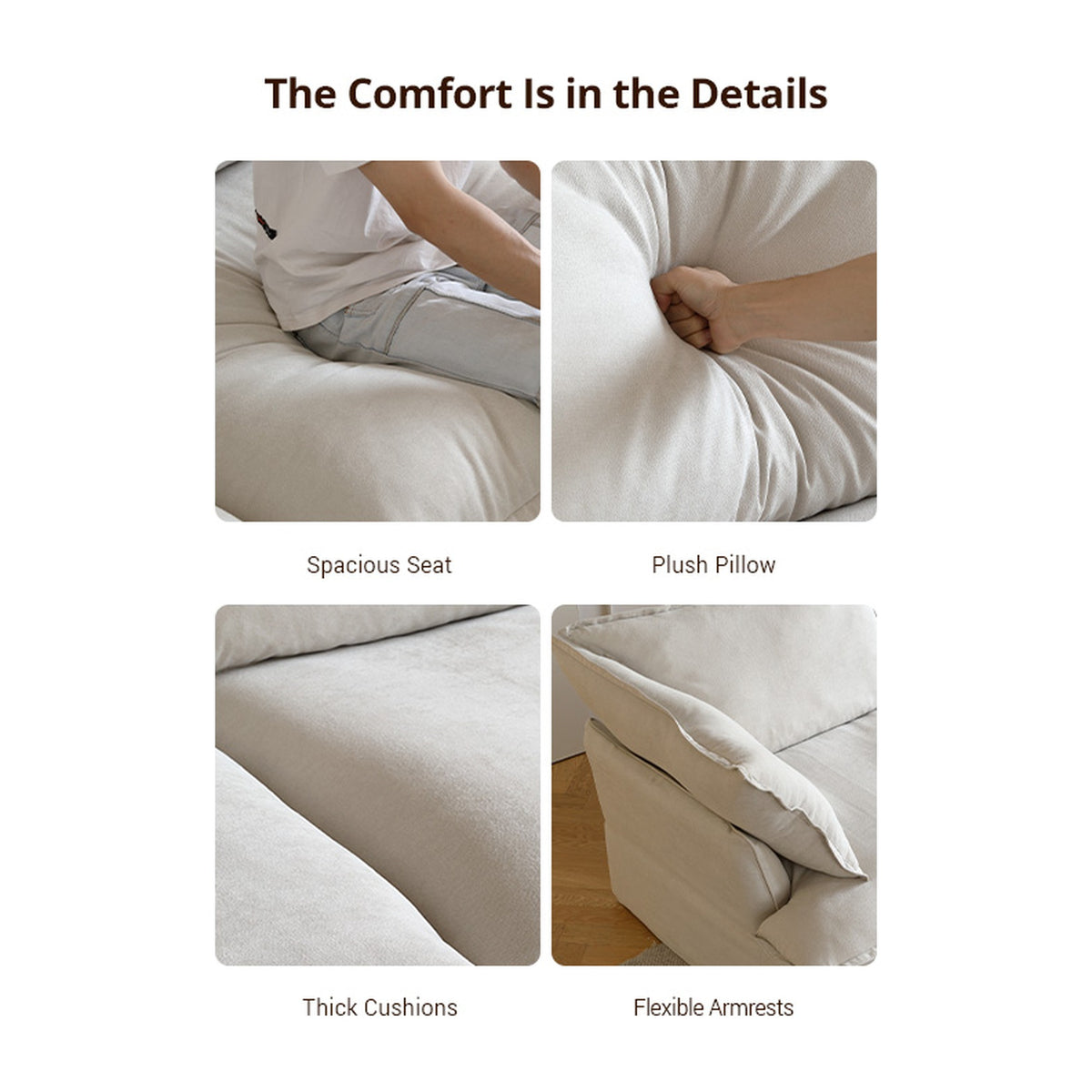 Sky Classic Linen Cloud Sofa, Linen Sectional Sofa Slipcovers - Replacement Covers Only