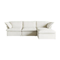 Sky Classic Linen Cloud Sofa, Modular Washable 122-Inch Linen L-Shaped Sectionals 4-Seaters