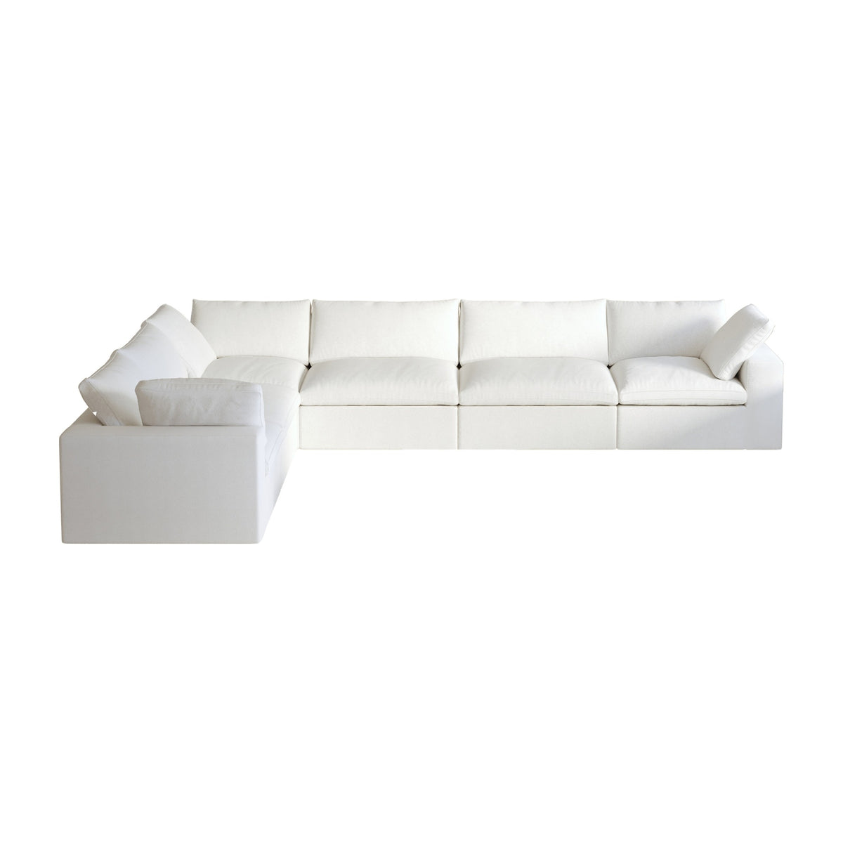 Sky Cloud Sectional Sofa, Modular Washable 160-Inch Linen Corner Sectionals 6-Seaters