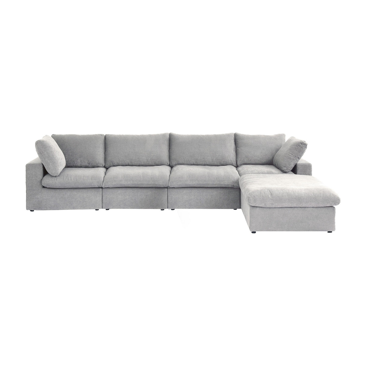 Sky Cloud Sectional Sofa, Modular Washable 160-Inch Linen L-Shaped Sectionals 5-Seaters