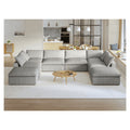 Sky Cloud Sectional Sofa, Modular Washable 160-Inch Linen U-Shaped Sectionals 8-Seaters, Grey